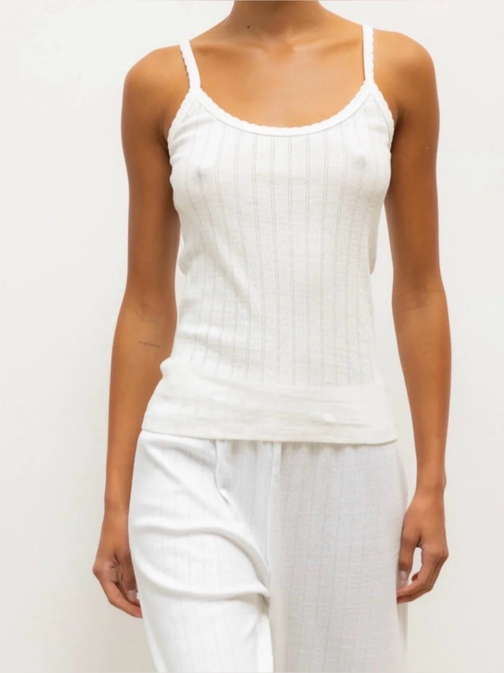 LESET Pointelle Tank Top [Size: S]